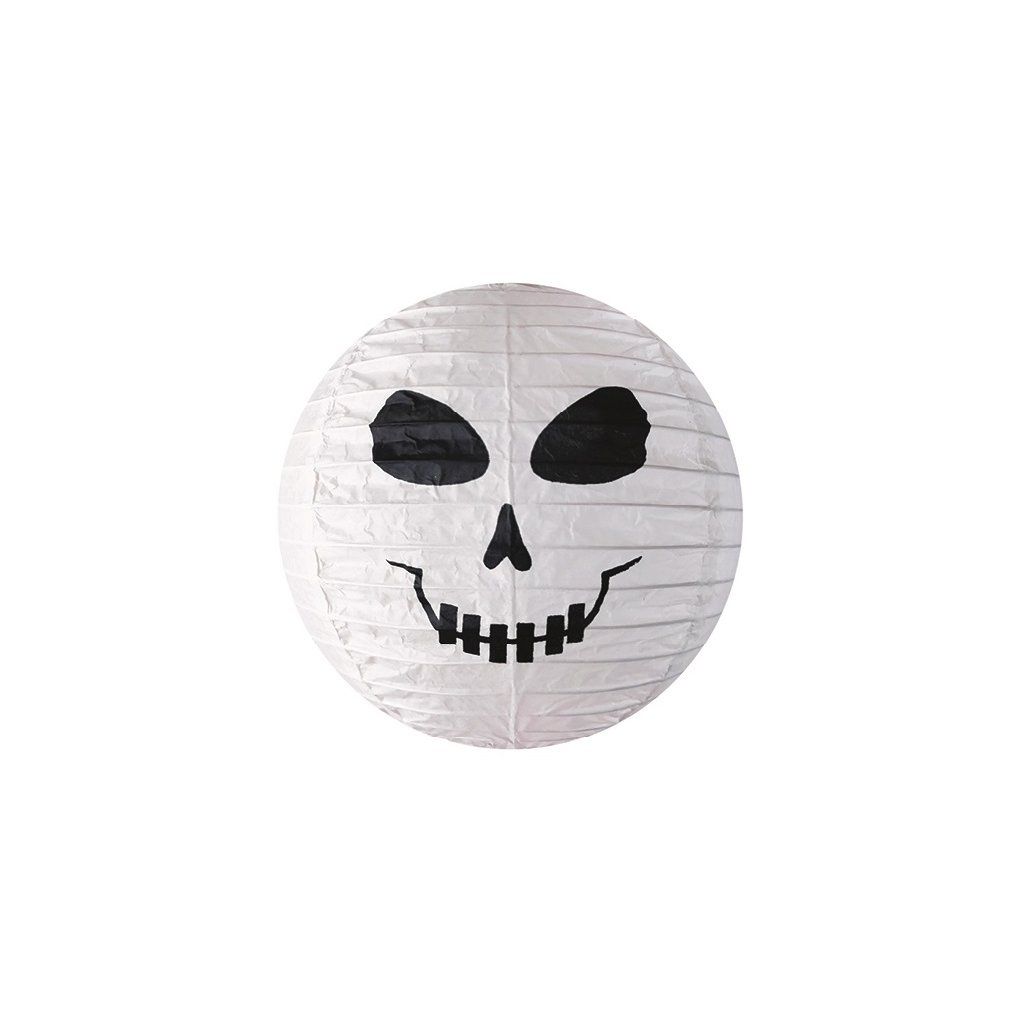Lampion - karnevalova dekorace lebka 25cm na zavěšení