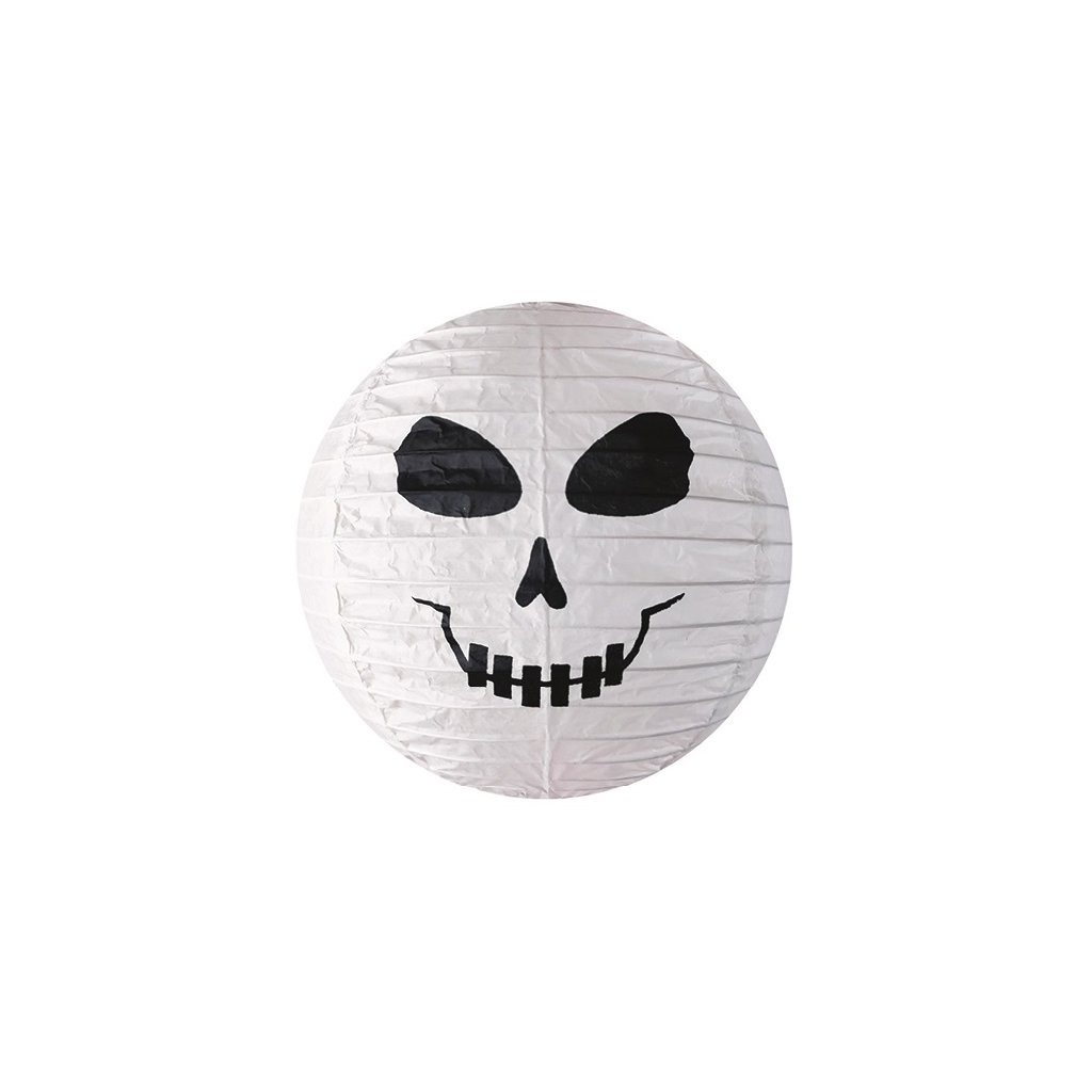 Lampion - karnevalova dekorace lebka 25cm na zavěšení